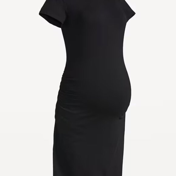 Maternity Short-Sleeve Bodycon Dress Old Navy Black XXL - Picture 2 of 6